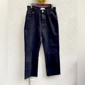 Zara Black Frayed Hem Button Fly Women’s Jeans size 4